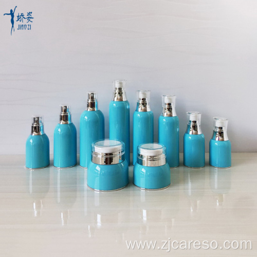 100ml Blue Acrylic Airless Bottle and Jar